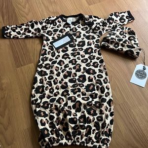 Adorable cheetah print gown and hat
